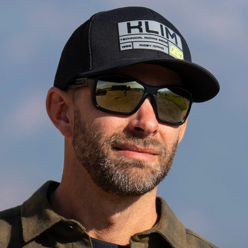 Klim Injector Sunglasses Matte Black - Smoke Gold Mirrored
